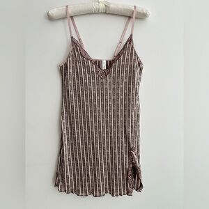 PASSIONATA Chemise Nightgown Lace Trim Floral Stripe Made in France Coquette